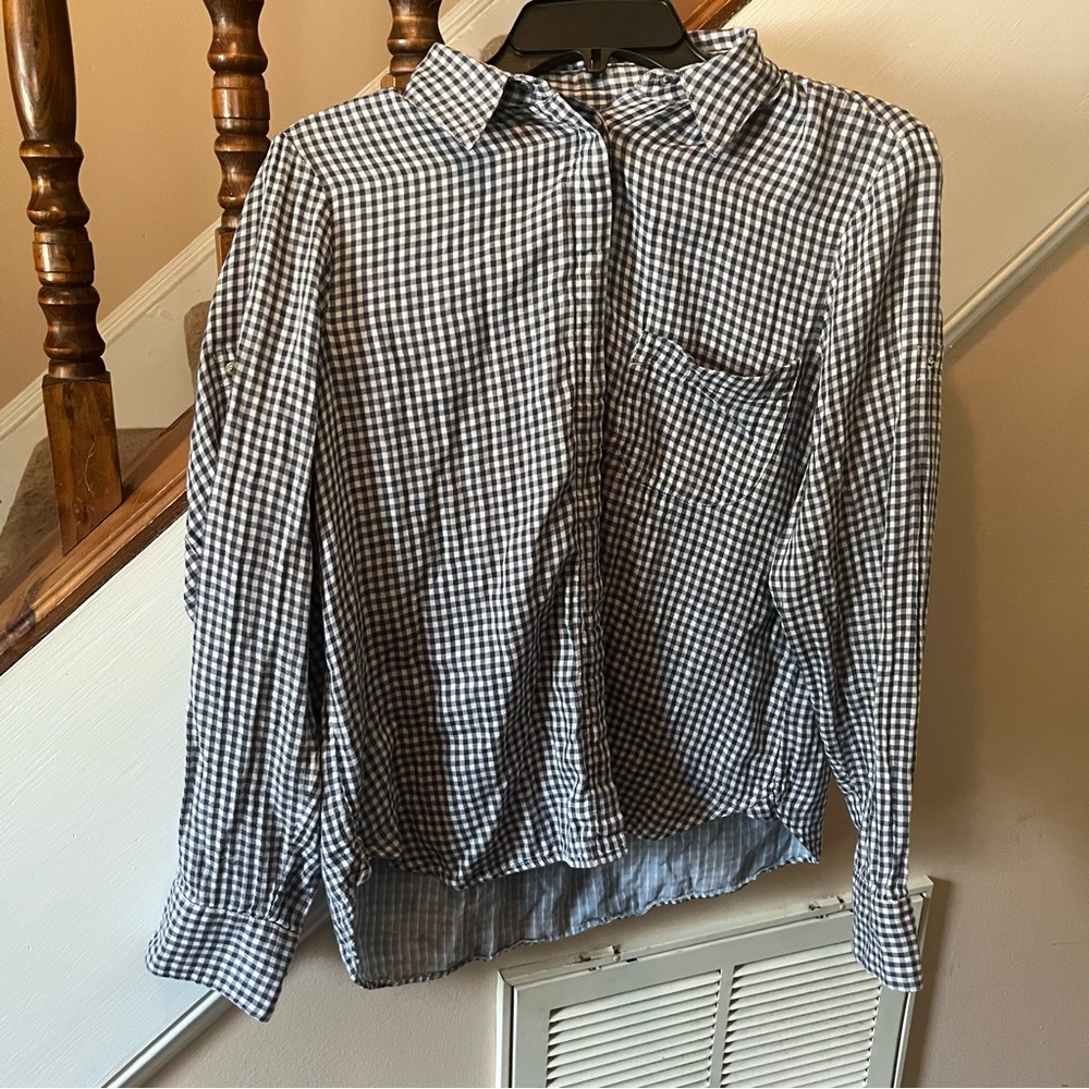 Rag & Bone Checkered Print Button Down Top - image 1